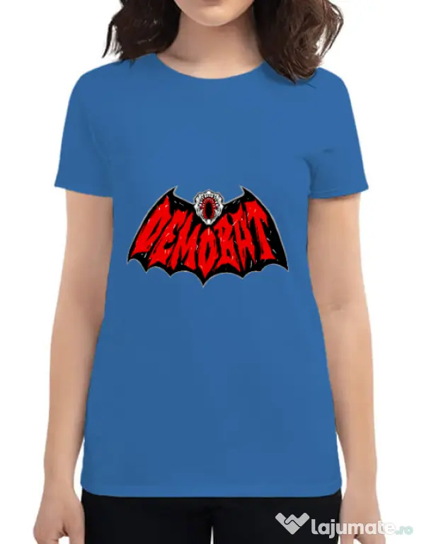 Tricou personalizat dama Demo-Batman Albastru azuriu