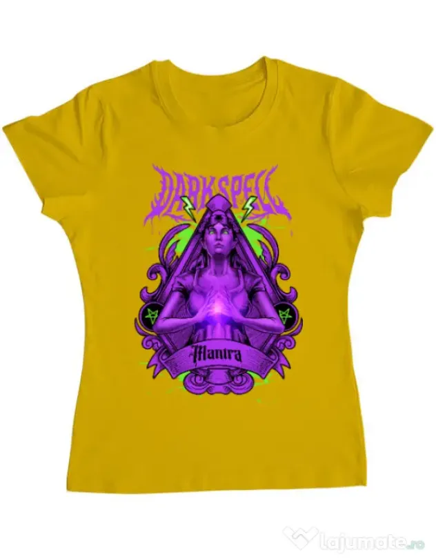 Tricou personalizat dama DARK SPELL Galben