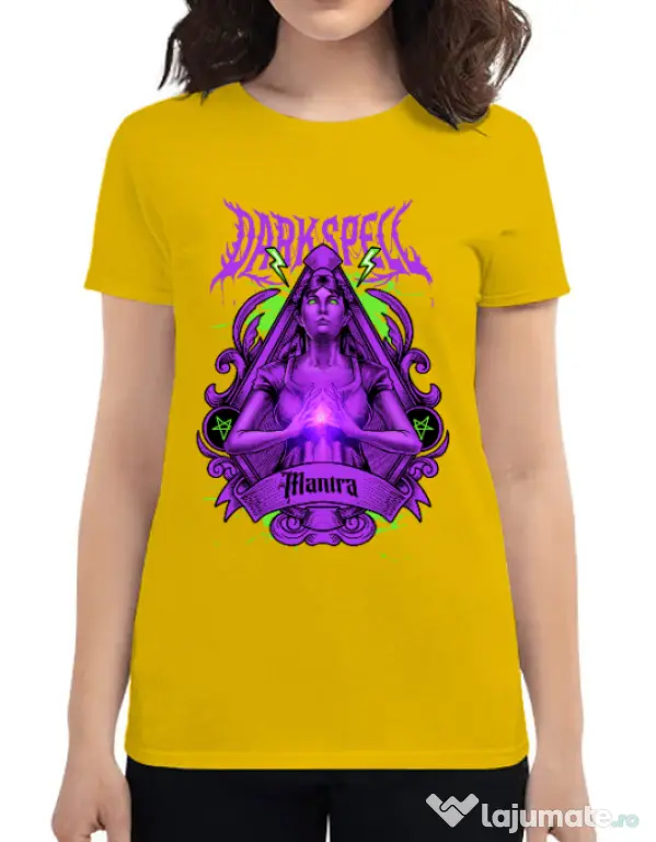 Tricou personalizat dama DARK SPELL Galben