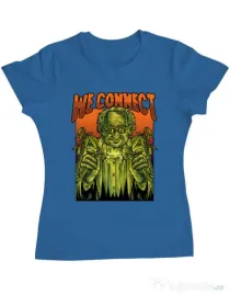 Tricou personalizat dama WE CONNECT Albastru azuriu