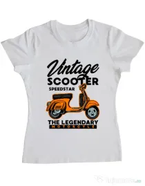Tricou personalizat dama SCOOTER SPEEDSTAR Alb