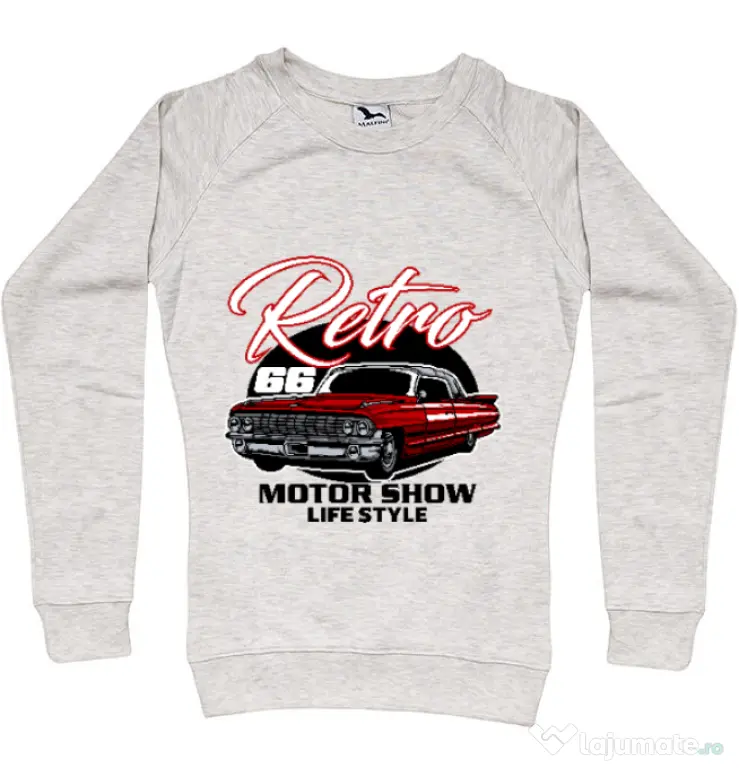 Bluza personalizata dama retro motorshow Migdala melanj