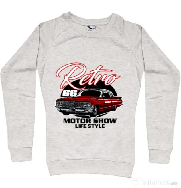 Bluza personalizata dama retro motorshow Migdala melanj