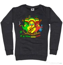 Bluza personalizata dama Three Little Birds Negru melanj