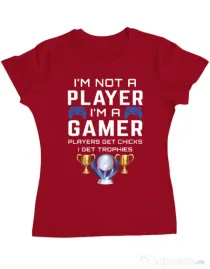 Tricou personalizat dama Gamer Not Player - Playstation trophies Rosu