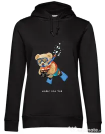 Hanorac dama cu gluga Bear Snorkeling Negru