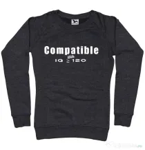 Bluza personalizata dama Tricouri cu mesaje | IQ 120 | CreativeSheep Negru melanj