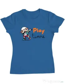 Tricou personalizat dama Play Time Albastru azuriu