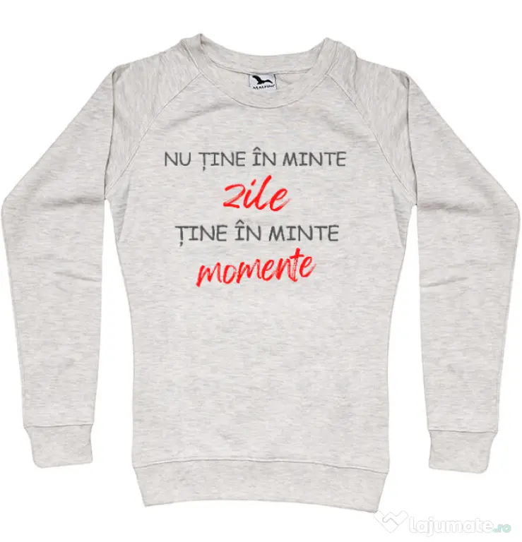 Bluza personalizata dama Nu Tine Minte Zile | CreativeSheep Migdala melanj