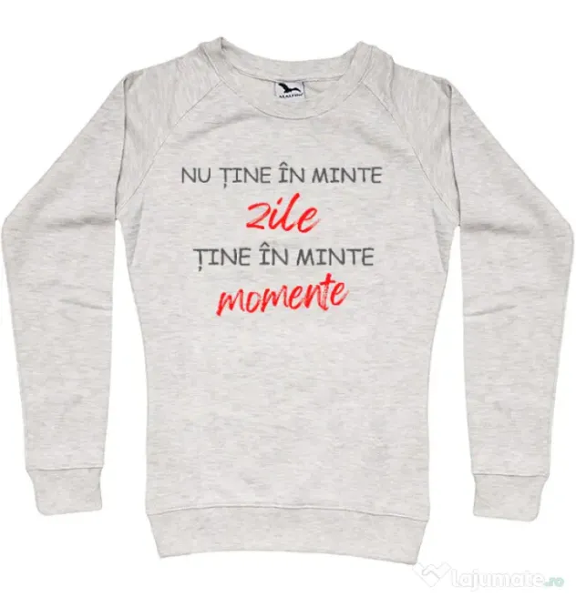 Bluza personalizata dama Nu Tine Minte Zile | CreativeSheep Migdala melanj