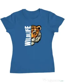 Tricou personalizat dama WildLife (dark) Albastru azuriu