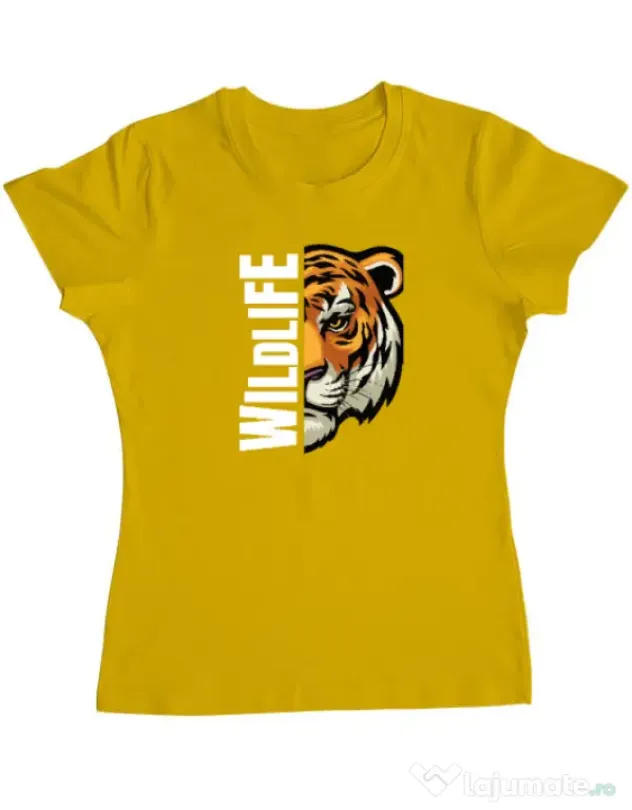 Tricou personalizat dama WildLife (dark) Galben