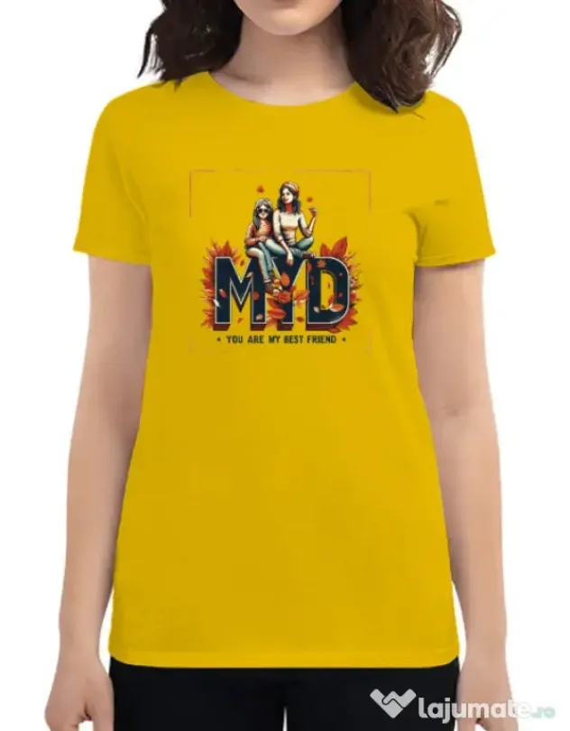 Tricou personalizat dama Mom you are my best friend 2 Galben