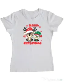 Tricou personalizat dama Prietenii lui Mos Craciun Alb