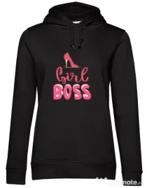 Hanorac dama cu gluga Girls boss Negru