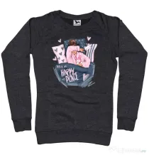 Bluza personalizata dama happy place Negru melanj