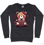 Bluza personalizata dama CUTE BEAR 1 Negru melanj