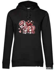 Hanorac dama cu gluga Cute ponny Negru