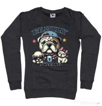 Bluza personalizata dama BULLDOG 16 Negru melanj