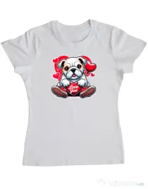 Tricou personalizat dama BULLDOG 102 Alb
