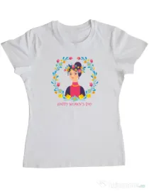 Tricou personalizat dama M&D 26 happy woman\'s day Alb