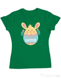 Tricou personalizat dama BUNNY CUTE Verde mediu