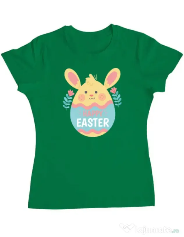 Tricou personalizat dama BUNNY CUTE Verde mediu