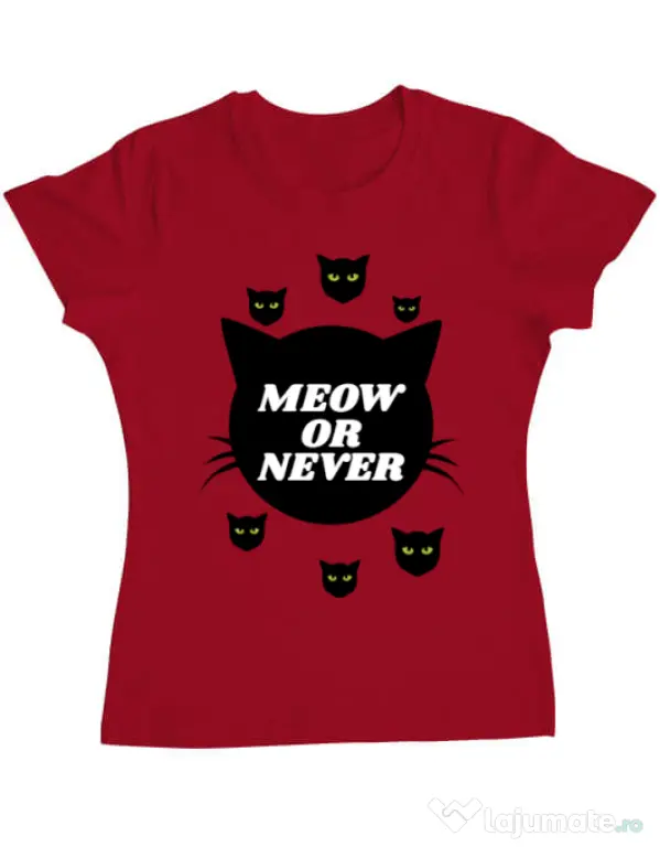 Tricou ADLER dama Meow or never Rosu