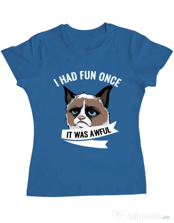 Tricou ADLER dama I had fun once Albastru azuriu