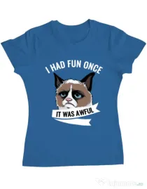 Tricou ADLER dama I had fun once Albastru azuriu