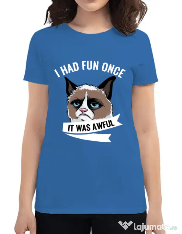 Tricou ADLER dama I had fun once Albastru azuriu