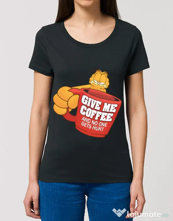 Tricou STANLEY STELLA dama Give me coffee Negru