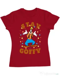 Tricou ADLER dama Stay Goofy Rosu