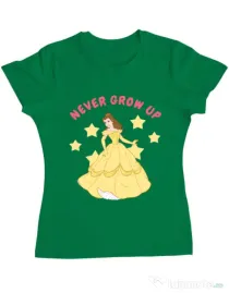 Tricou ADLER dama Never grow up Verde mediu