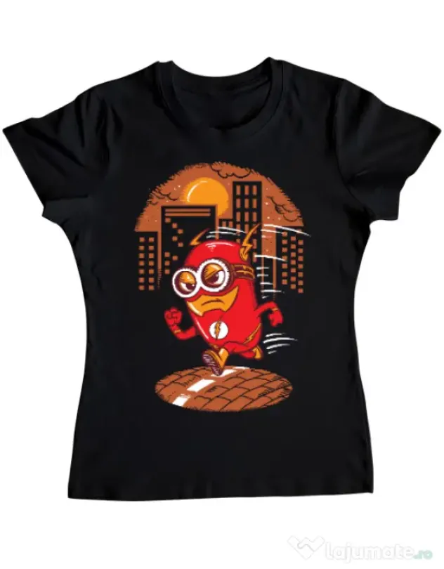 Tricou ADLER dama Flash minion Negru