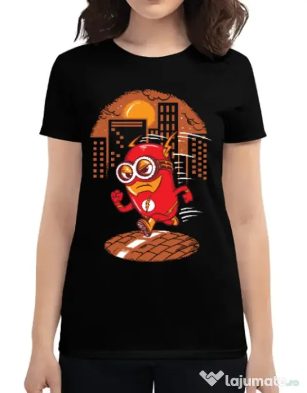 Tricou ADLER dama Flash minion Negru