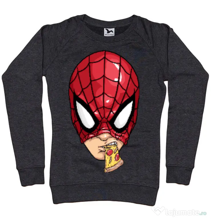 Bluza ADLER dama Spiderman pizza Negru melanj