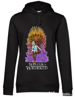 Hoodie dama cu gluga Winter is wrecked Negru