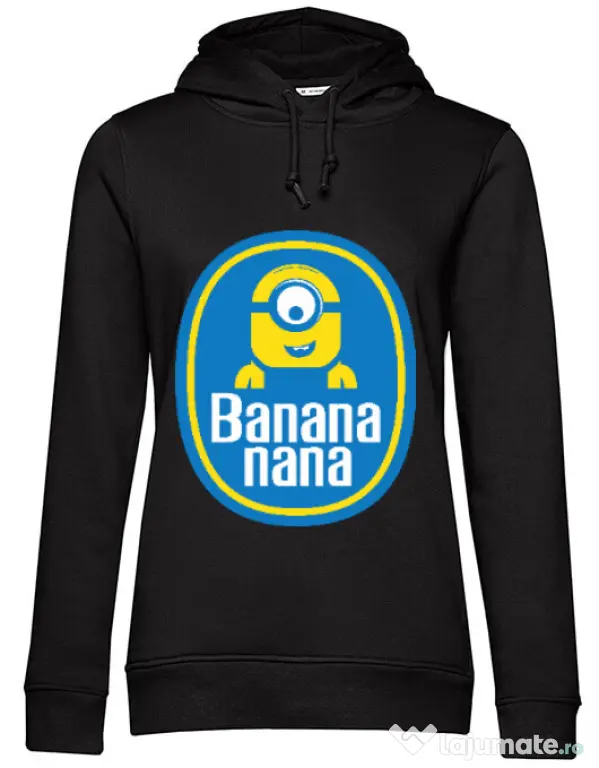 Hoodie dama cu gluga Bananana Negru