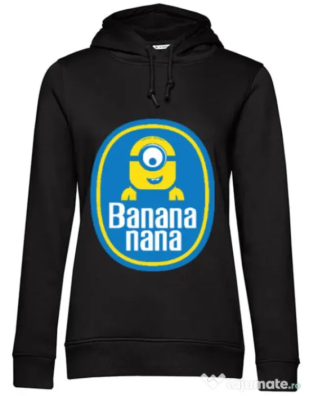 Hoodie dama cu gluga Bananana Negru