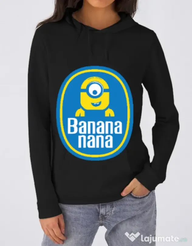 Hoodie dama cu gluga Bananana Negru
