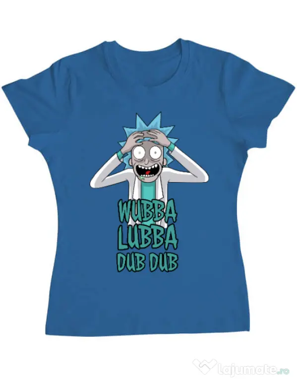 Tricou ADLER dama Wubba Lubba Dub Dub Albastru azuriu