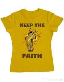 Tricou ADLER dama Keep the Faith Galben