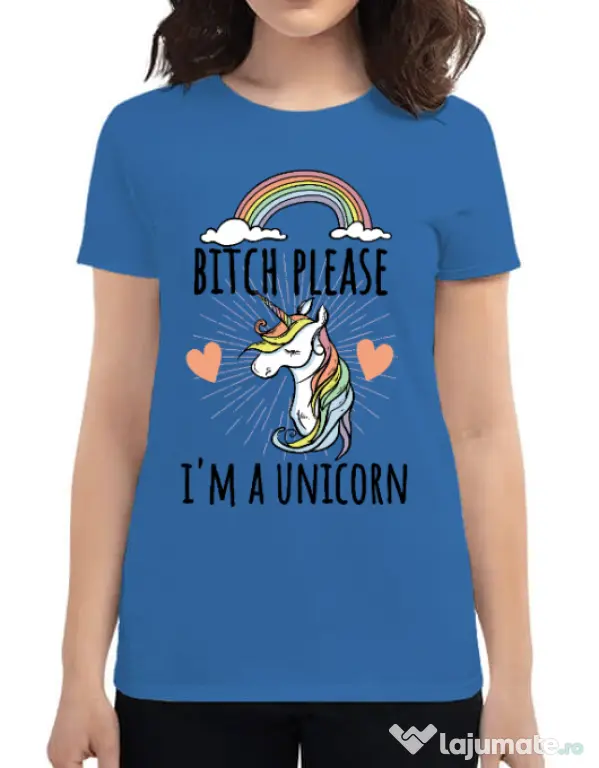 Tricou ADLER dama Bitch Please Albastru azuriu