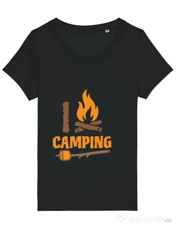 Tricou STANLEY STELLA dama I love Camping Negru