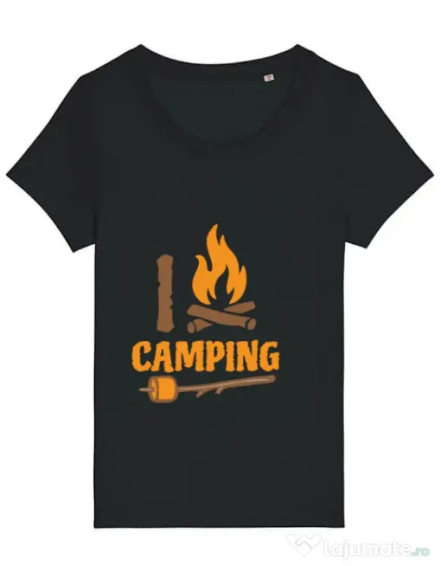 Tricou STANLEY STELLA dama I love Camping Negru