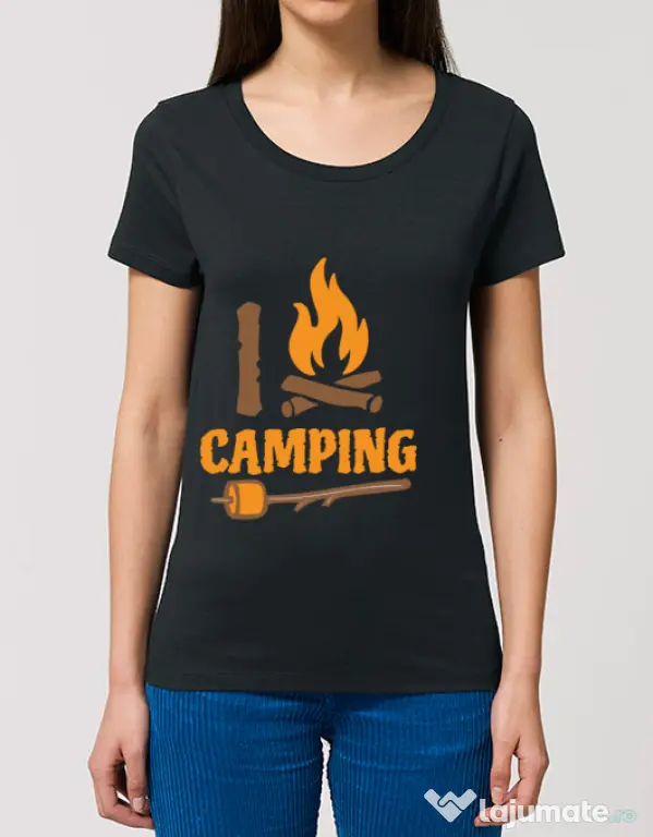 Tricou STANLEY STELLA dama I love Camping Negru
