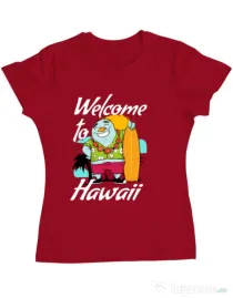 Tricou ADLER dama Welcome to Hawaii Rosu