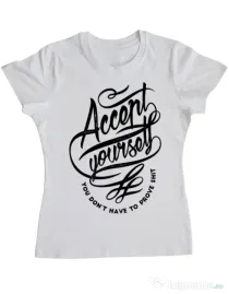 Tricou ADLER dama Accept Yourself Alb