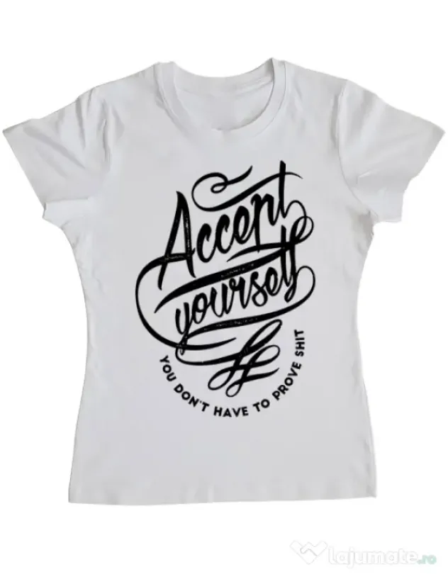 Tricou ADLER dama Accept Yourself Alb